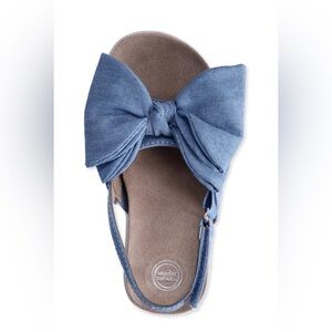 Wonder‎ Nation Denim Toddler Sandals with Bow! NWT! Size 11!